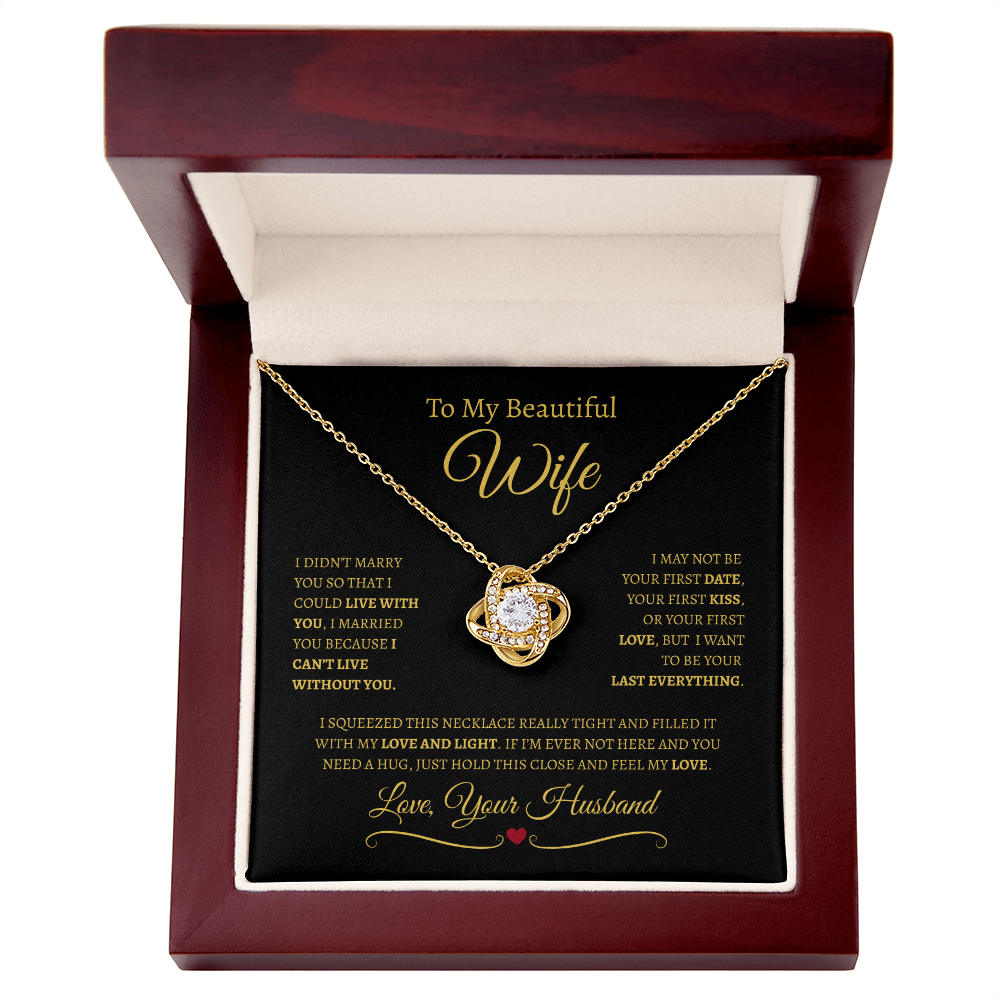 To My Beautiful Wife | Love Knot Necklace