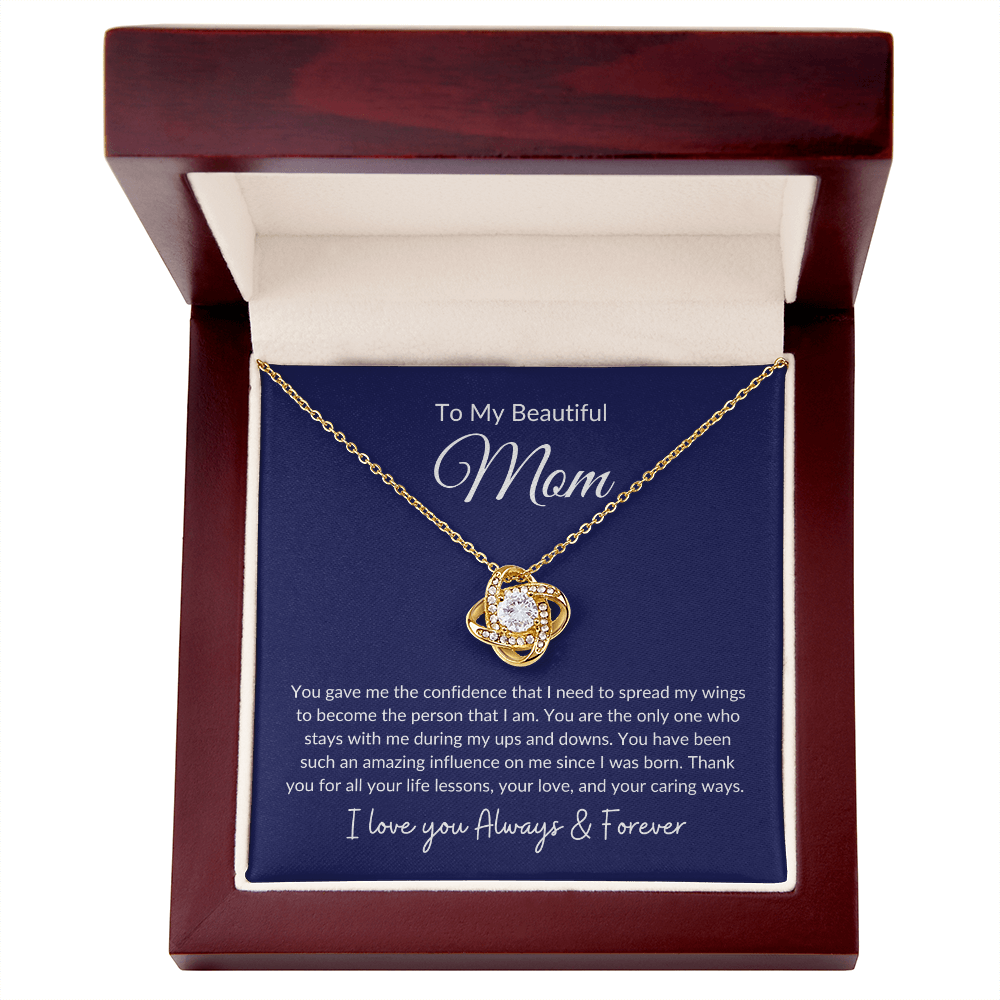 To My Beautiful Mom | Love Knot Necklace