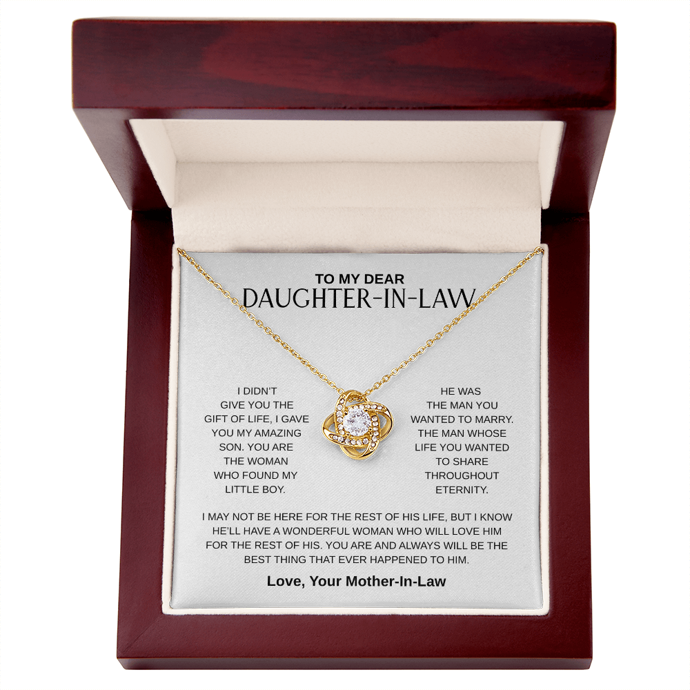 To My Dear Daughter-In-Law | Love Knot Necklace