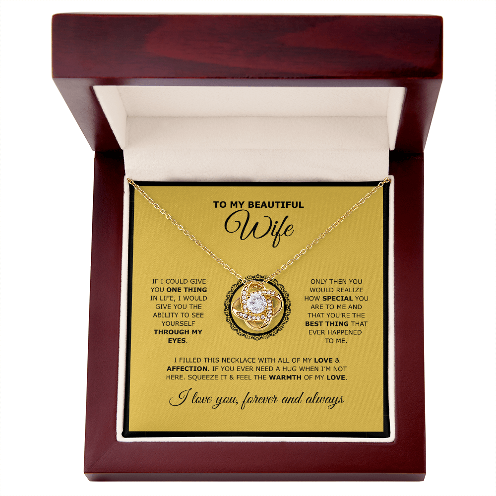 To My Beautiful Wife | Love Knot Necklace