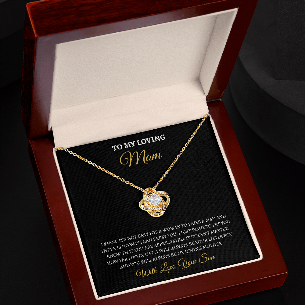 To My Loving Mom from son | Love Knot Necklace