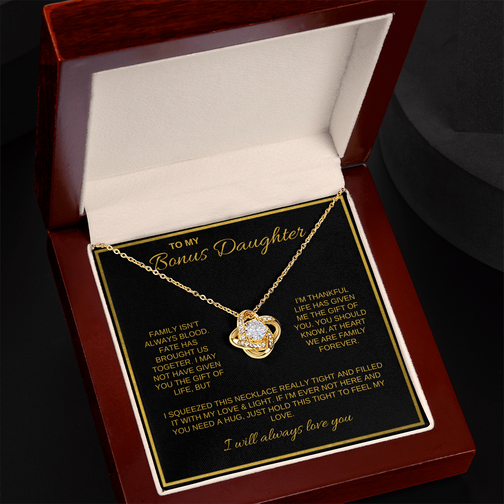 To My Bonus Daughter | Love Knot Necklace