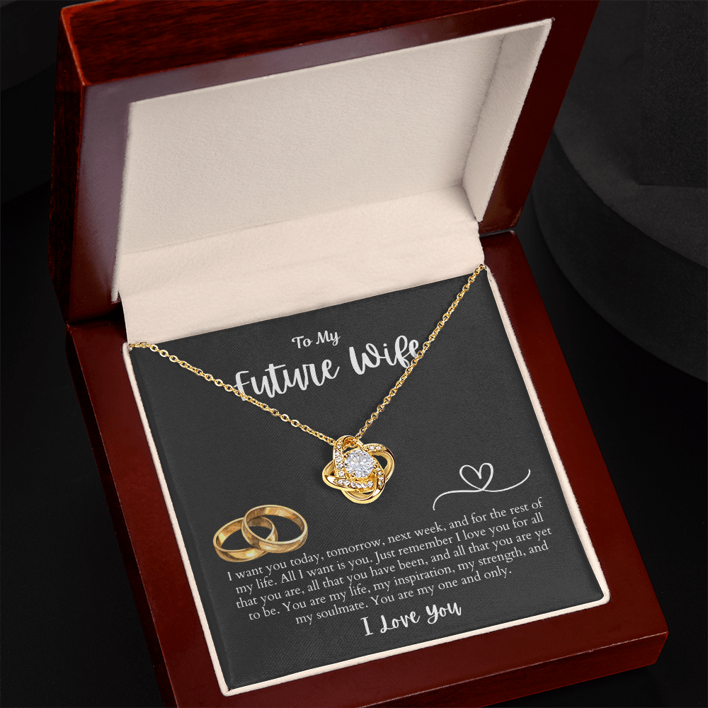 To My Future Wife All I want is You | Love Knot Necklace
