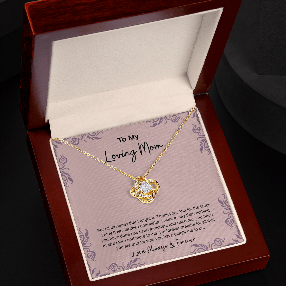 To My Loving Mom | Love Knot Necklace