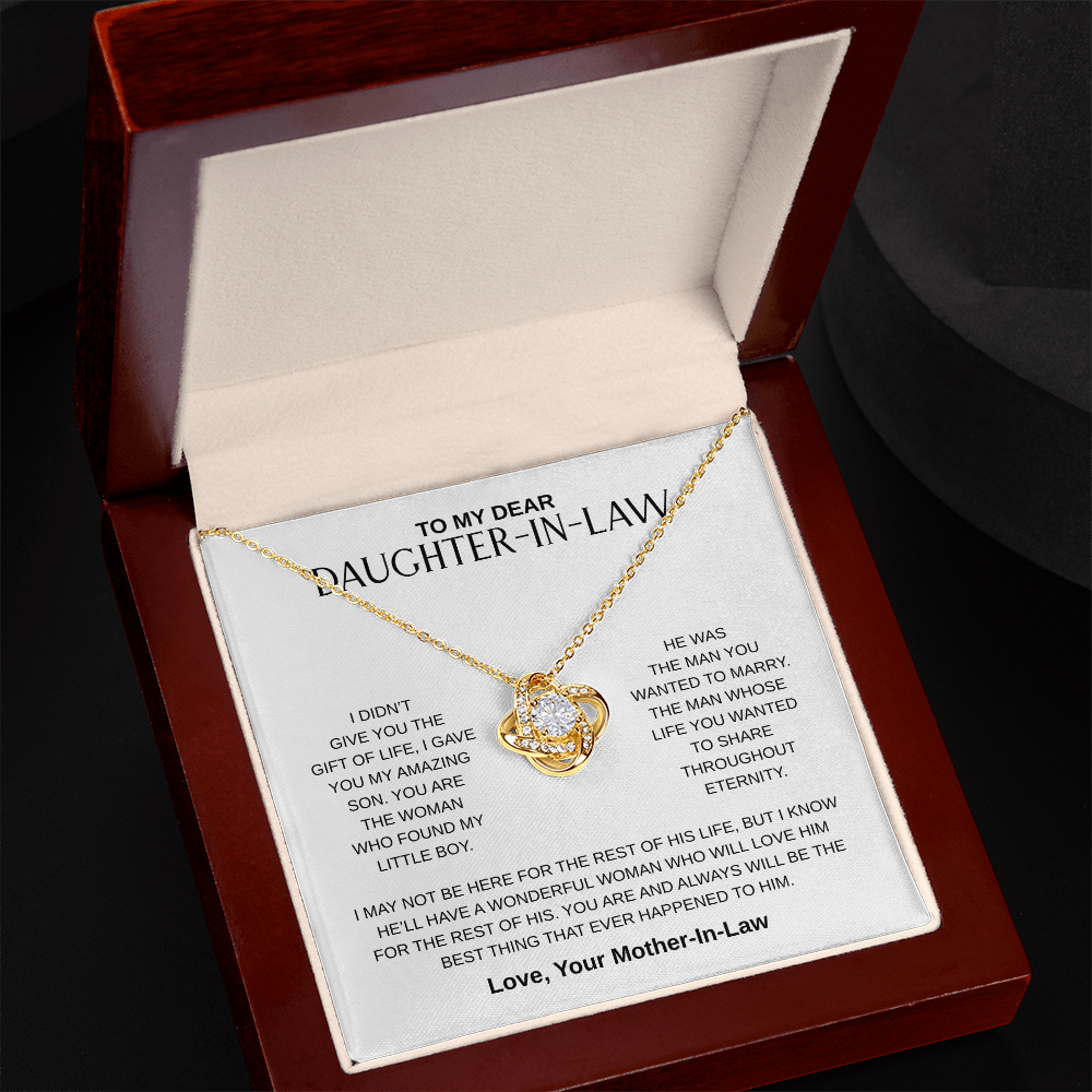To My Dear Daughter-In-Law | Love Knot Necklace