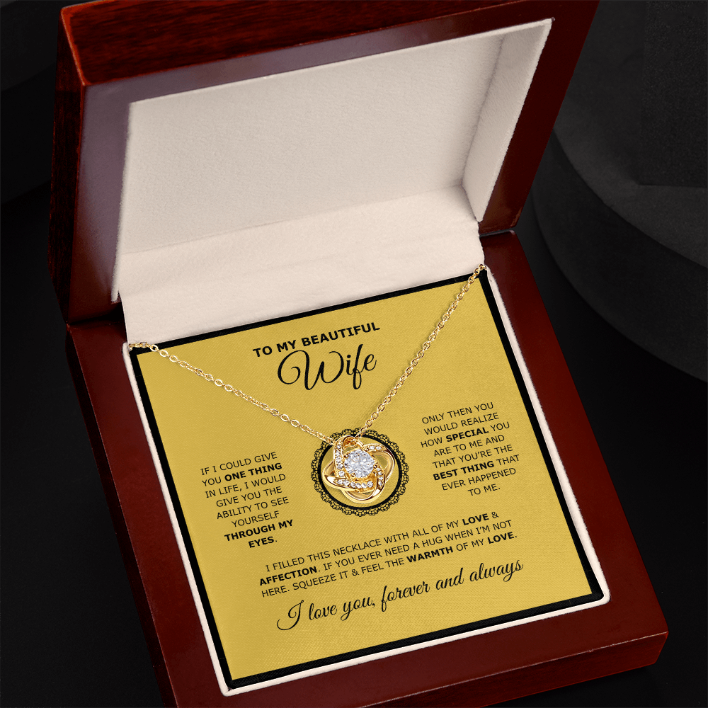 To My Beautiful Wife | Love Knot Necklace