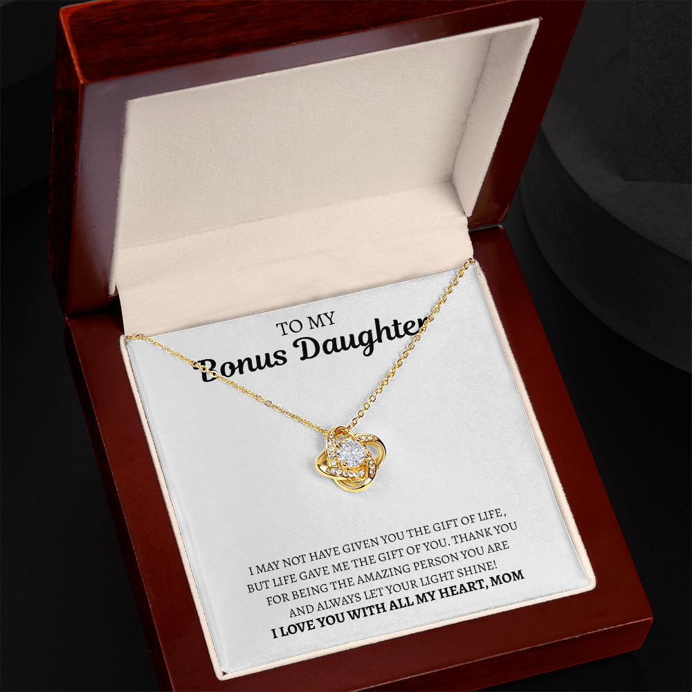 To My Bonus Daughter from Mom | Love Knot Necklace