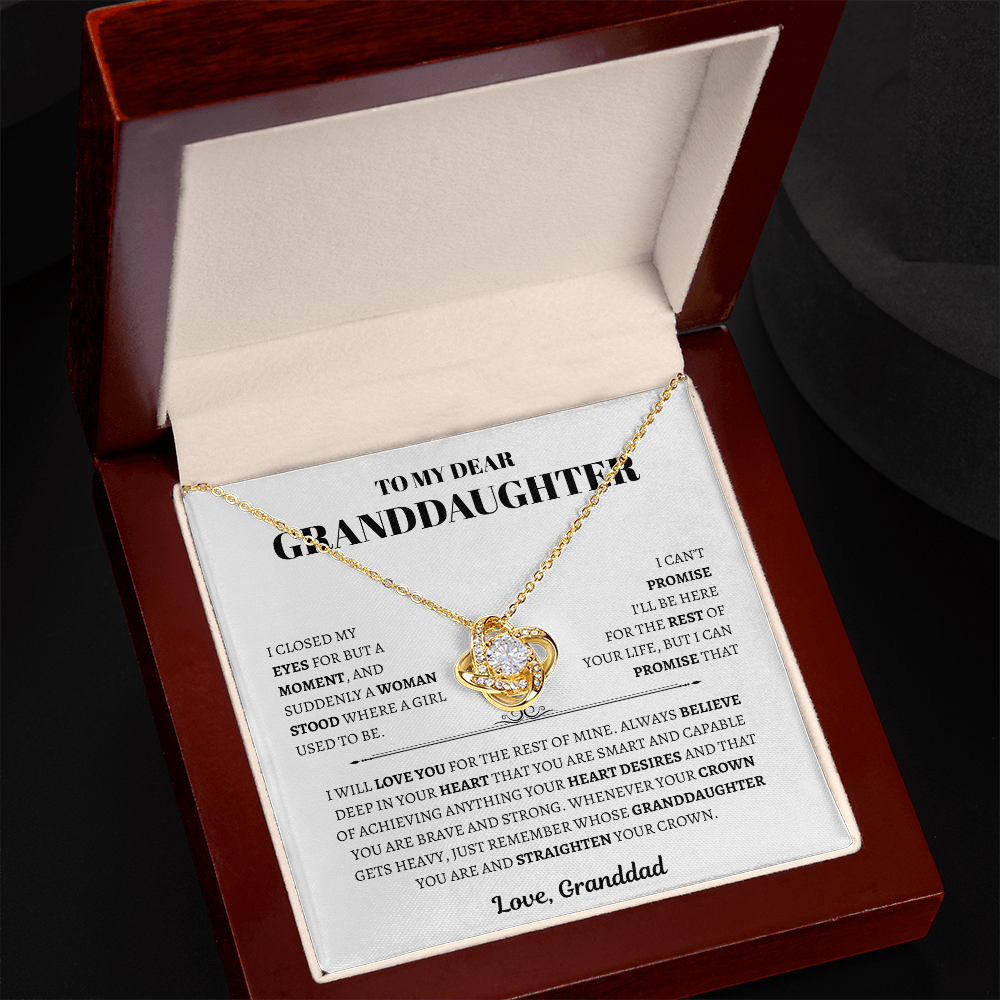To My Dear Granddaughter from Granddad |  Love Knot Necklace