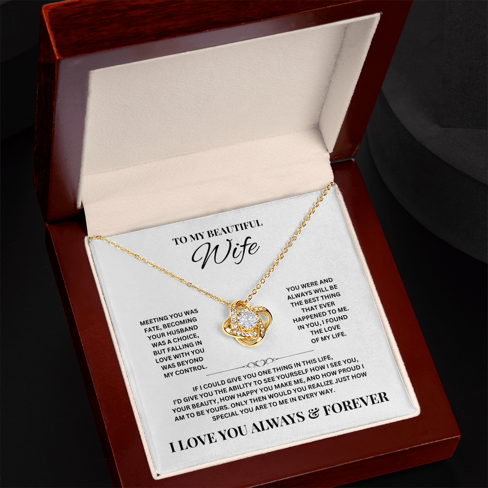 To My Beautiful Wife | Love Knot Necklace