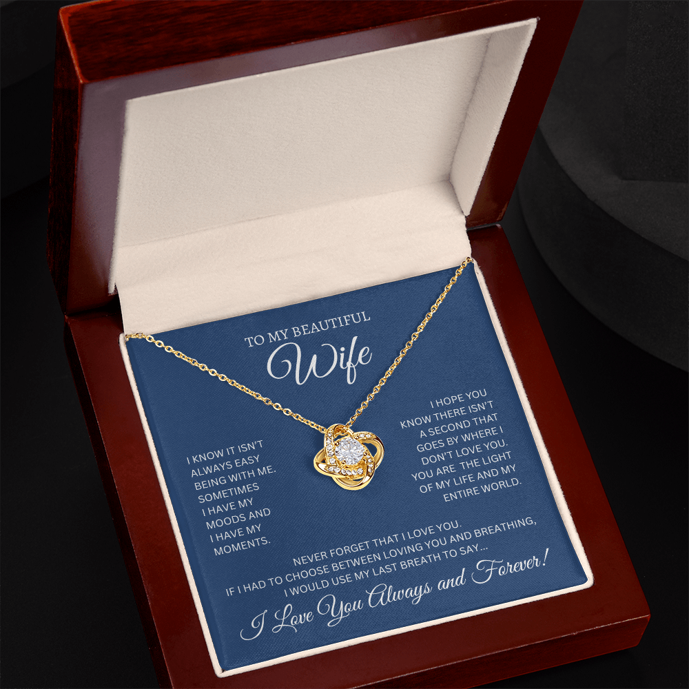 To My Beautiful Wife | Love Knot Necklace