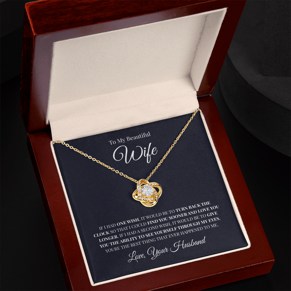 To My Beautiful Wife | Love Knot Necklace