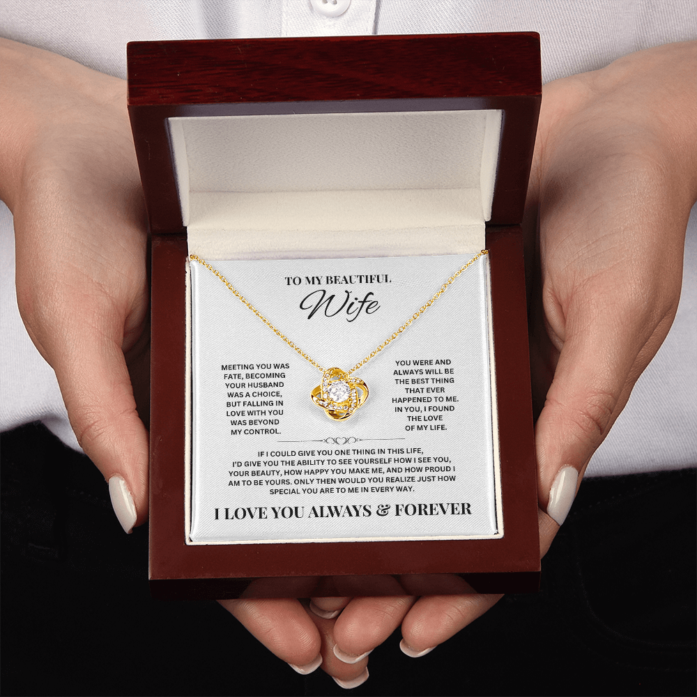 To My Beautiful Wife | Love Knot Necklace