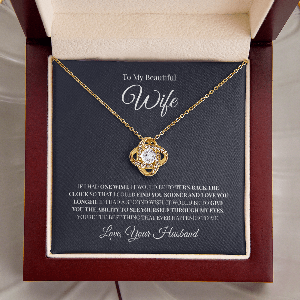 To My Beautiful Wife | Love Knot Necklace