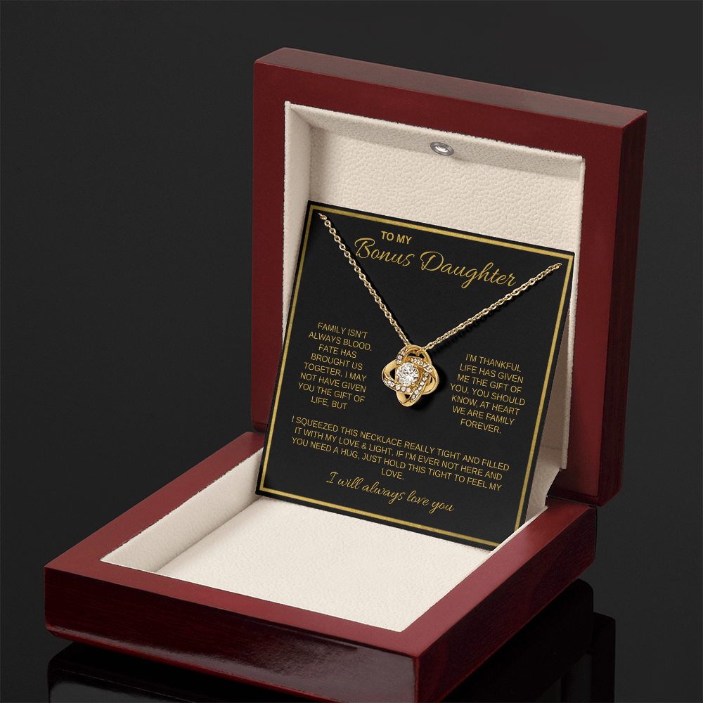 To My Bonus Daughter | Love Knot Necklace