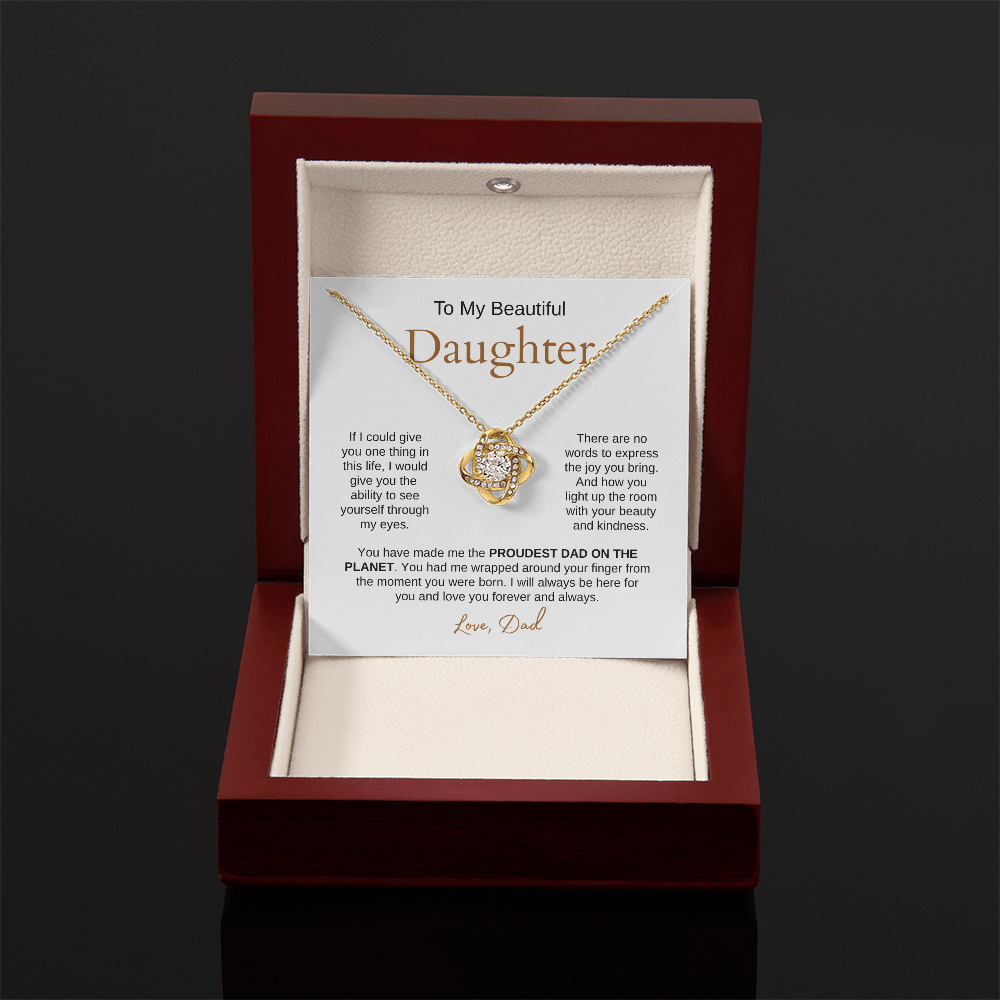 To My Beautiful Daughter| Love Knot Necklace
