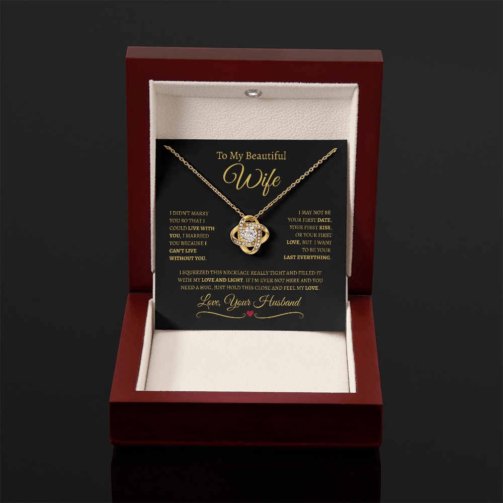 To My Beautiful Wife | Love Knot Necklace
