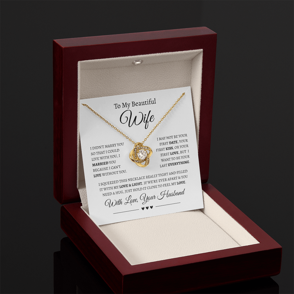 To My Beautiful Wife | Love Knot Necklace