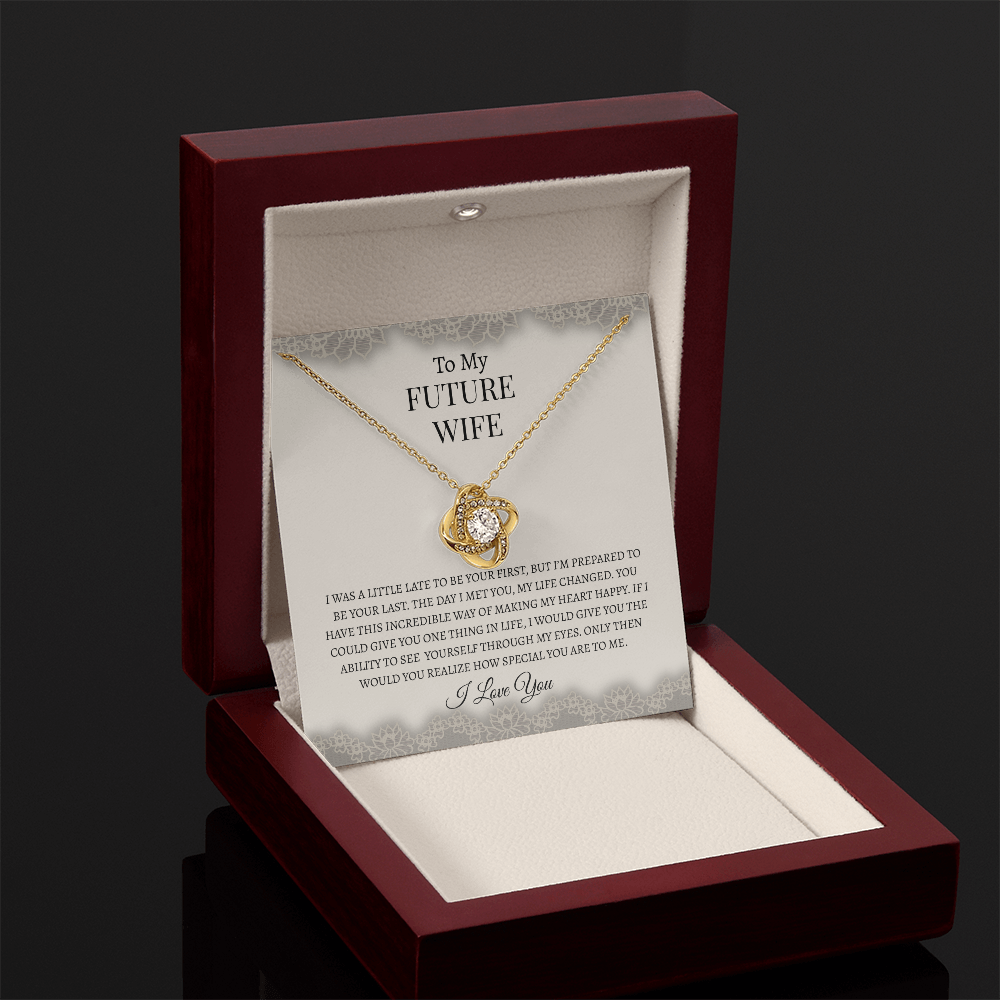 To My Future Wife Gray Lace | Love Knot Necklace