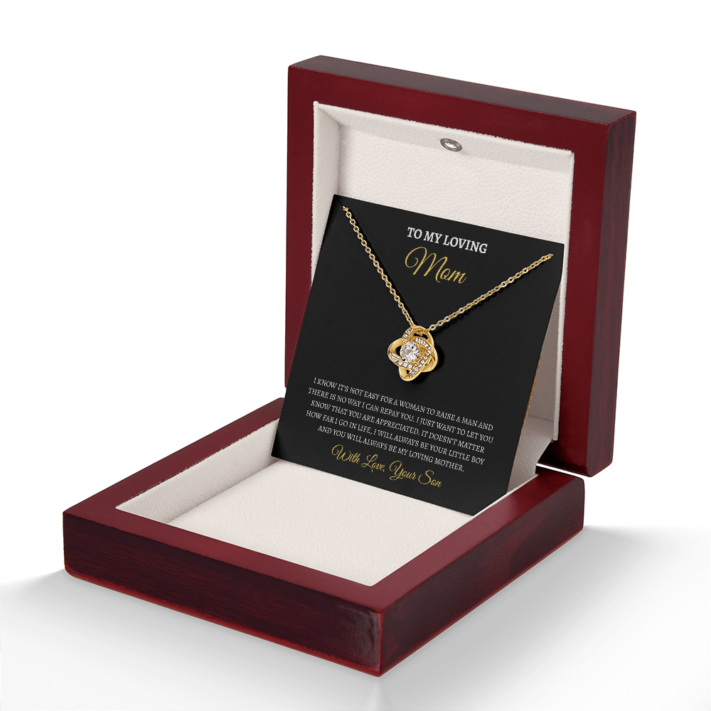 To My Loving Mom from son | Love Knot Necklace