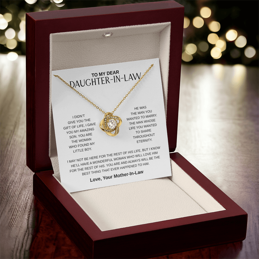 To My Dear Daughter-In-Law | Love Knot Necklace
