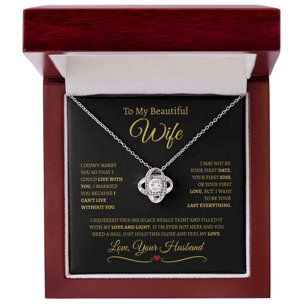 To My Beautiful Wife | Love Knot Necklace