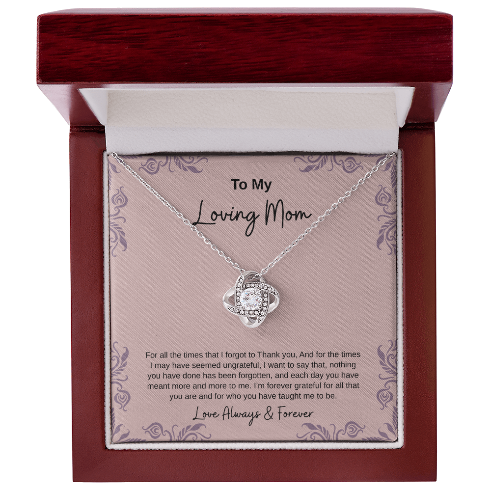 To My Loving Mom | Love Knot Necklace