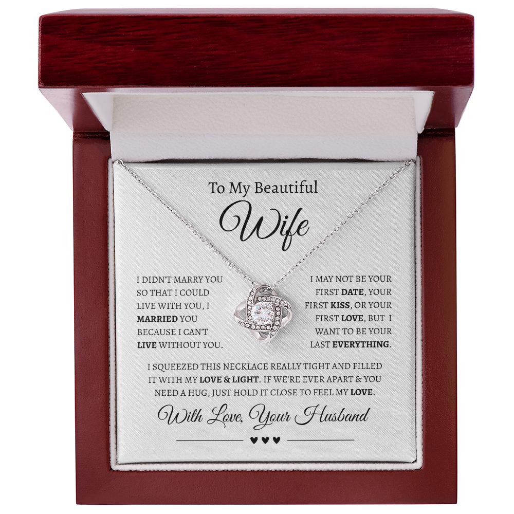 To My Beautiful Wife | Love Knot Necklace