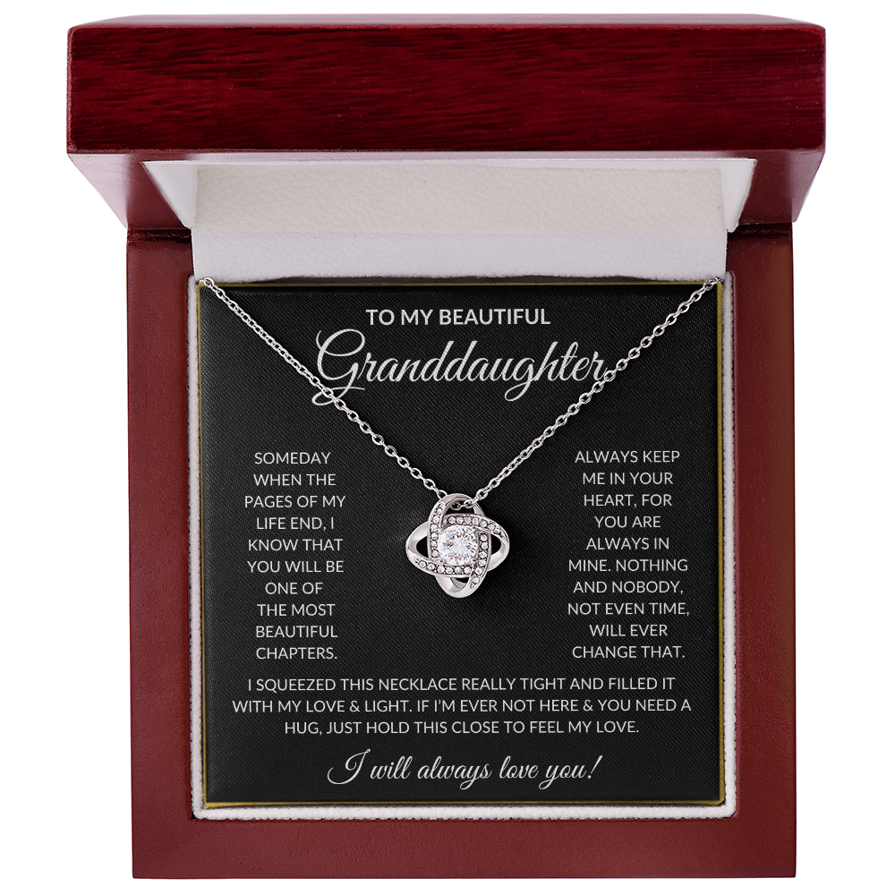 To My Beautiful Granddaughter | Love Knot Necklace