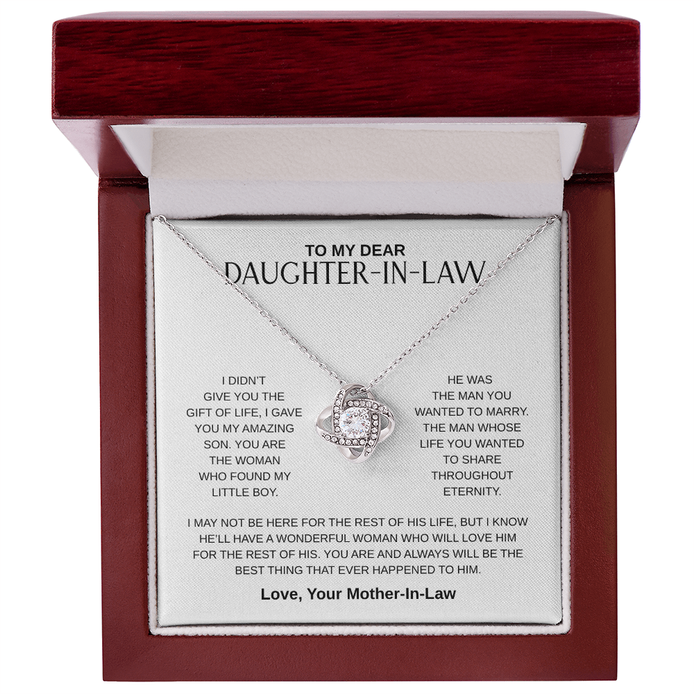 To My Dear Daughter-In-Law | Love Knot Necklace