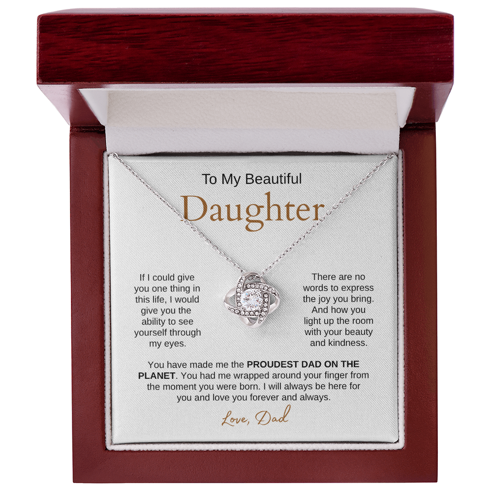 To My Beautiful Daughter| Love Knot Necklace