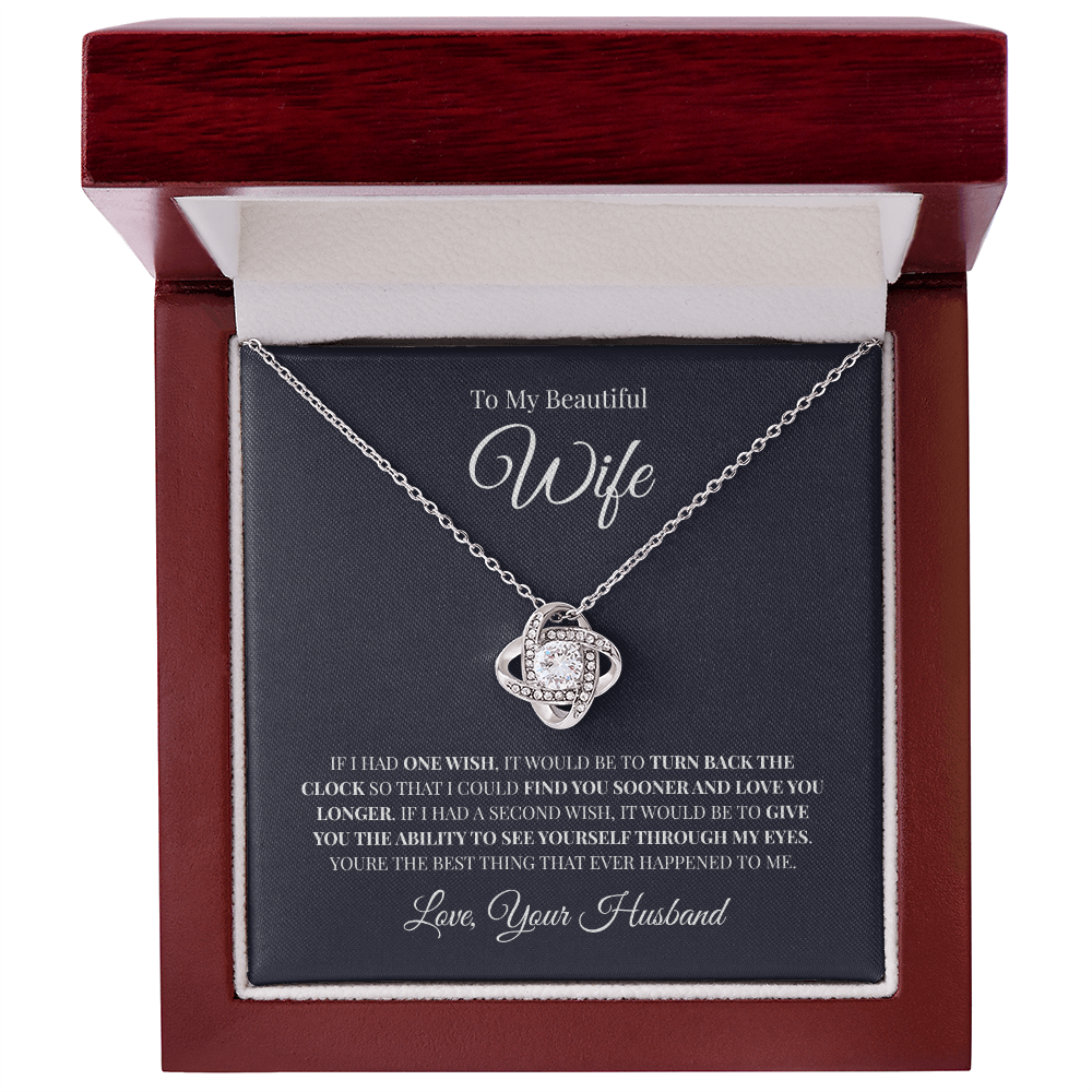 To My Beautiful Wife | Love Knot Necklace