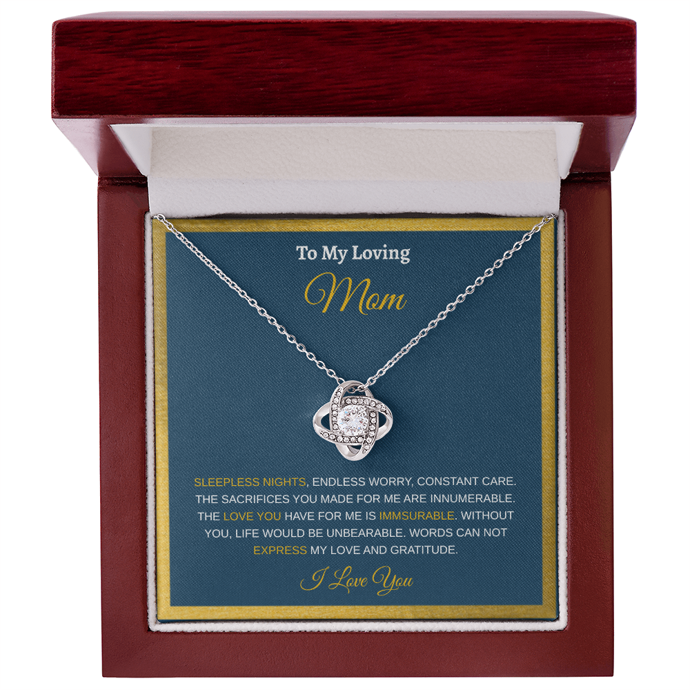 To My Loving Mom | Love Knot Necklace