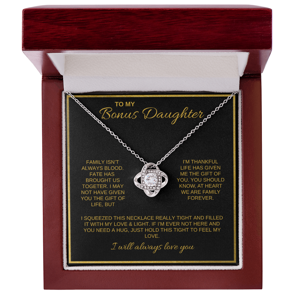 To My Bonus Daughter | Love Knot Necklace