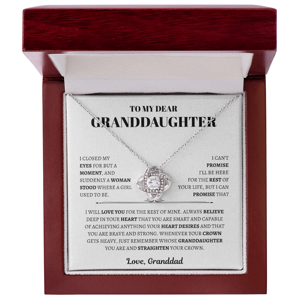 To My Dear Granddaughter from Granddad |  Love Knot Necklace