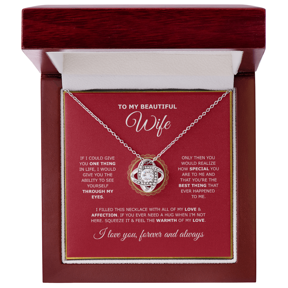TO MY BEAUTIFUL Wife | Love Knot Necklace