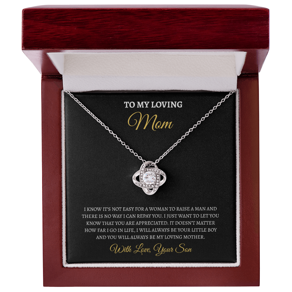 To My Loving Mom from son | Love Knot Necklace