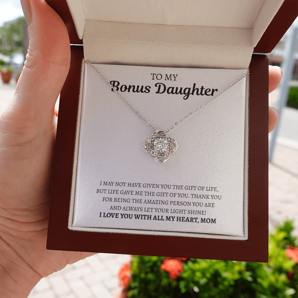 To My Bonus Daughter from Mom | Love Knot Necklace