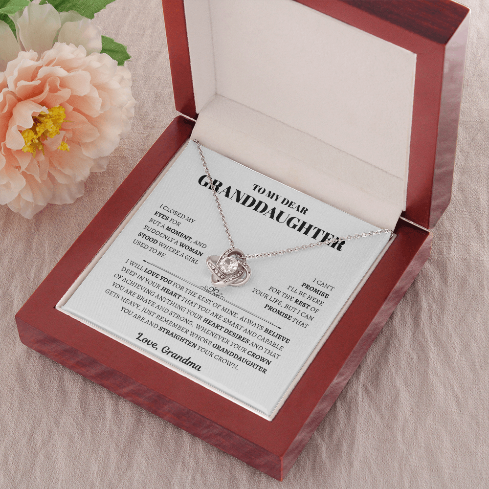 To My Dear Granddaughter from Grandma | Love Knot Necklace