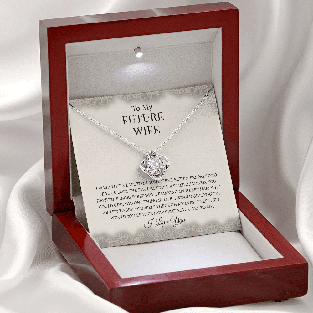 To My Future Wife Gray Lace | Love Knot Necklace