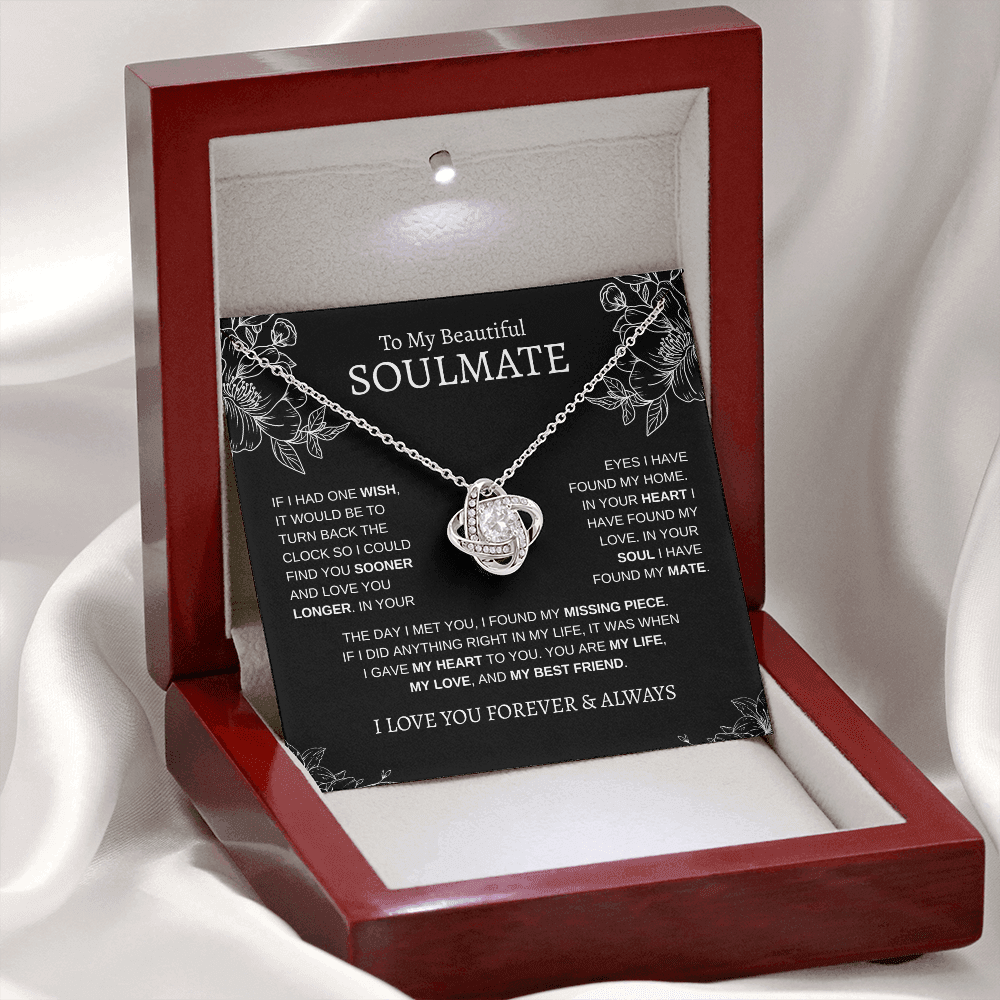 To My Beautiful Soulmate "If I had one wish" | Love Knot Necklace