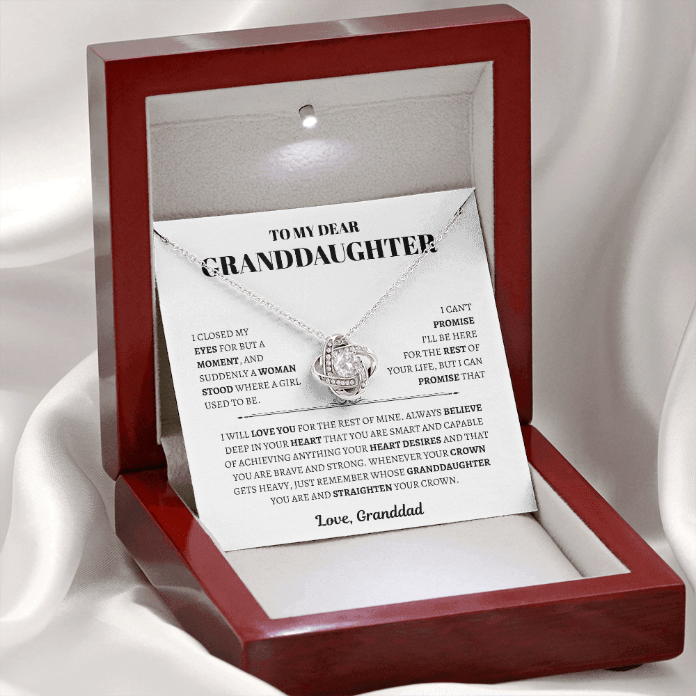 To My Dear Granddaughter from Granddad |  Love Knot Necklace