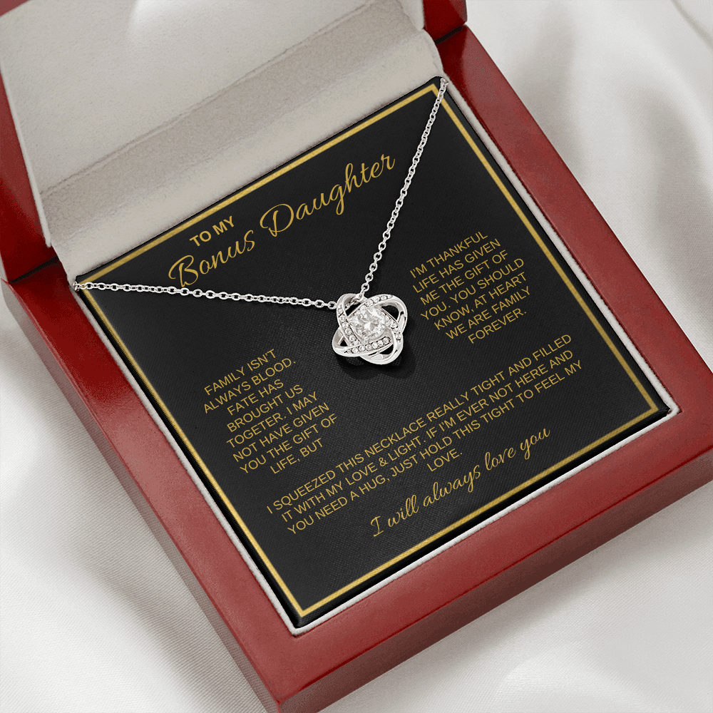 To My Bonus Daughter | Love Knot Necklace