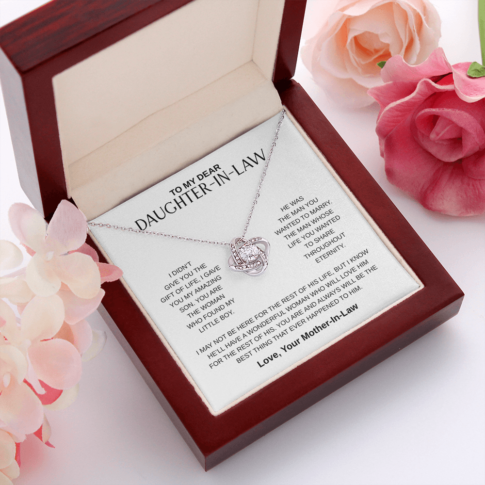 To My Dear Daughter-In-Law | Love Knot Necklace