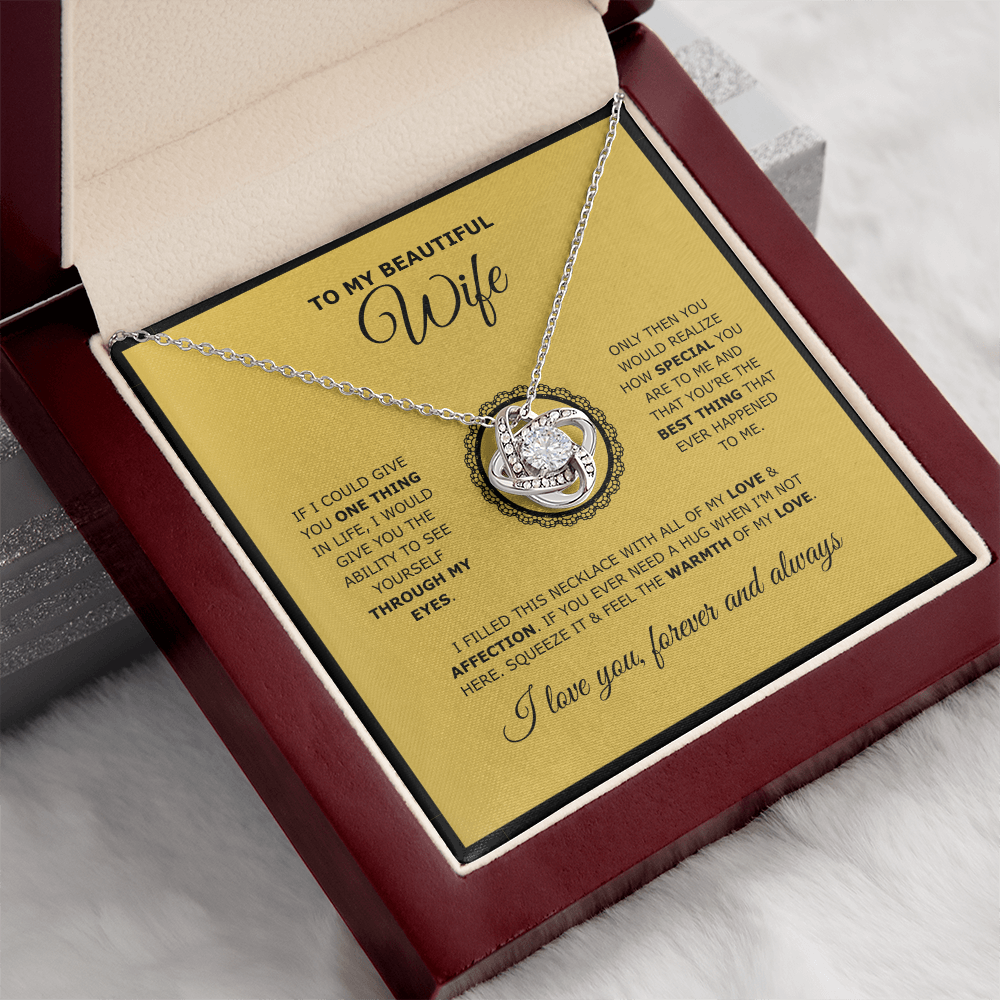 To My Beautiful Wife | Love Knot Necklace