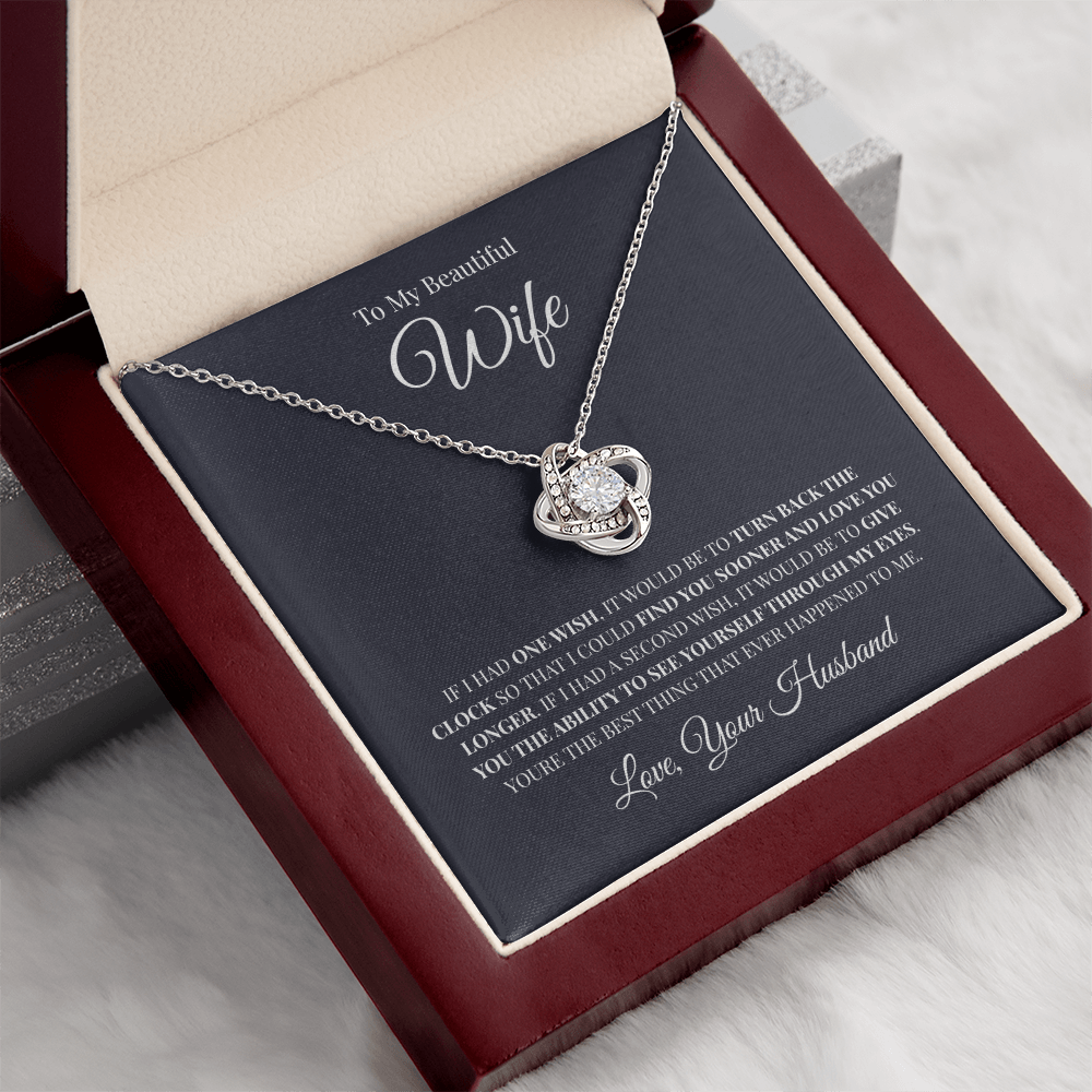 To My Beautiful Wife | Love Knot Necklace