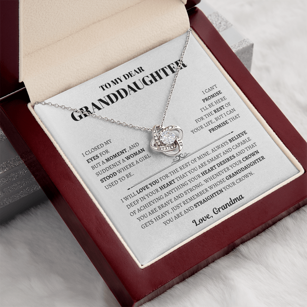 To My Dear Granddaughter from Grandma | Love Knot Necklace