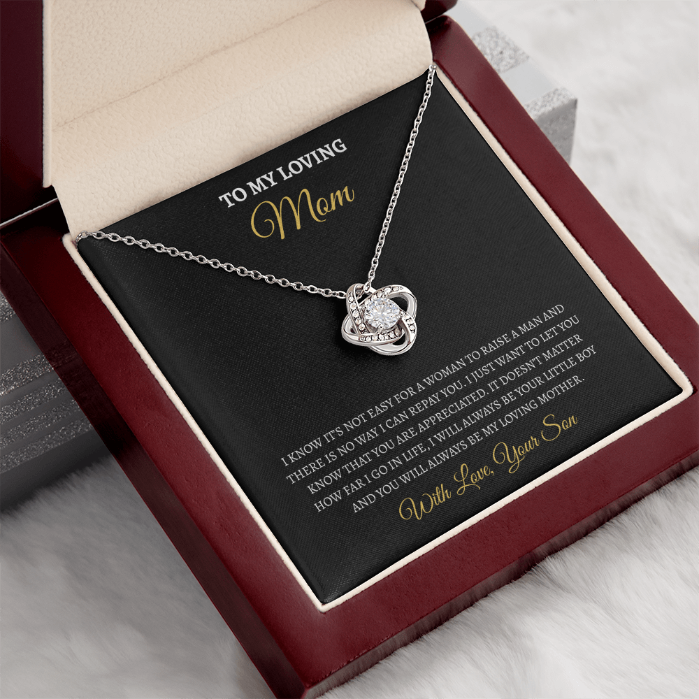 To My Loving Mom from son | Love Knot Necklace