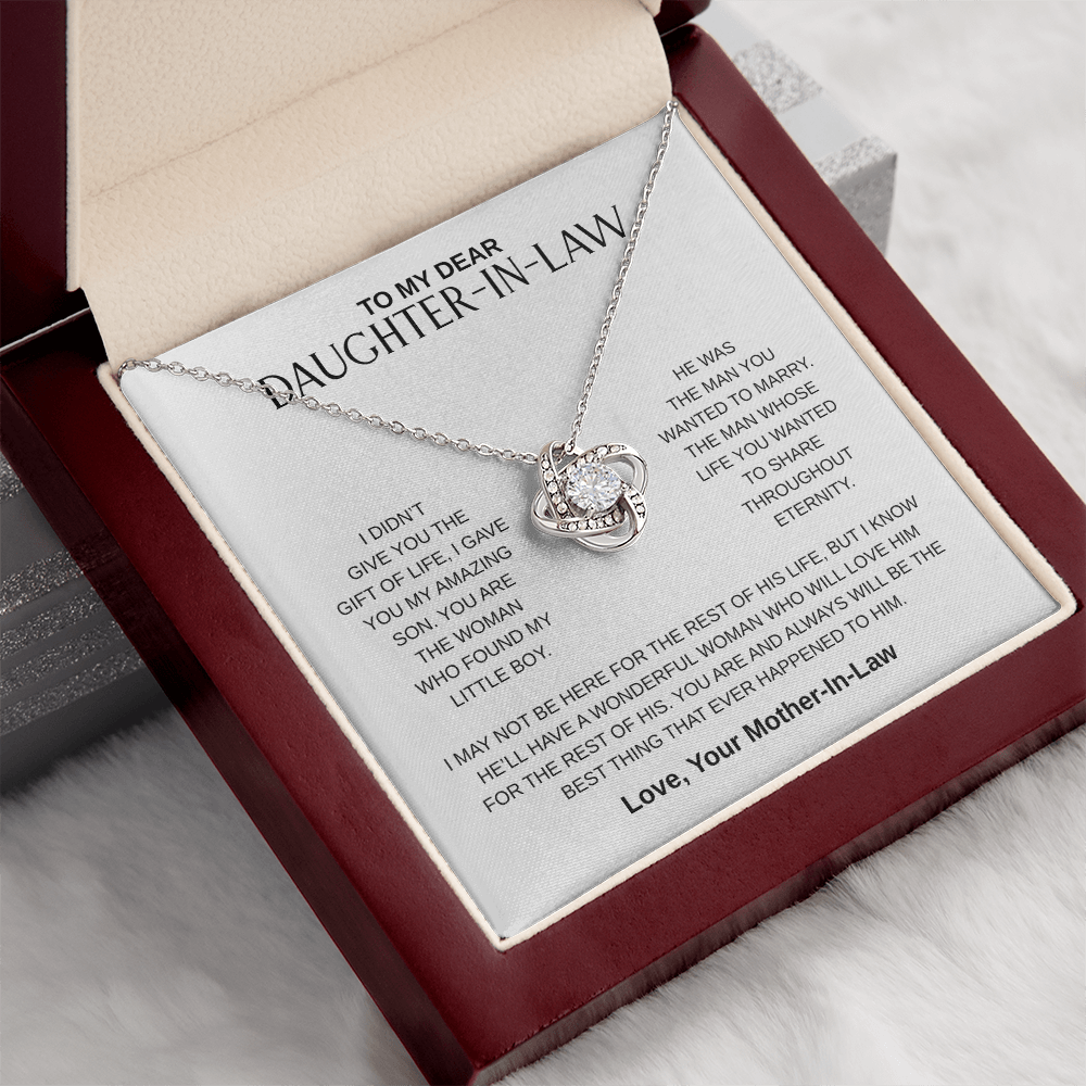 To My Dear Daughter-In-Law | Love Knot Necklace
