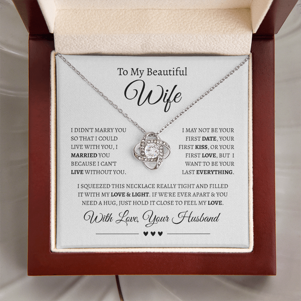 To My Beautiful Wife | Love Knot Necklace