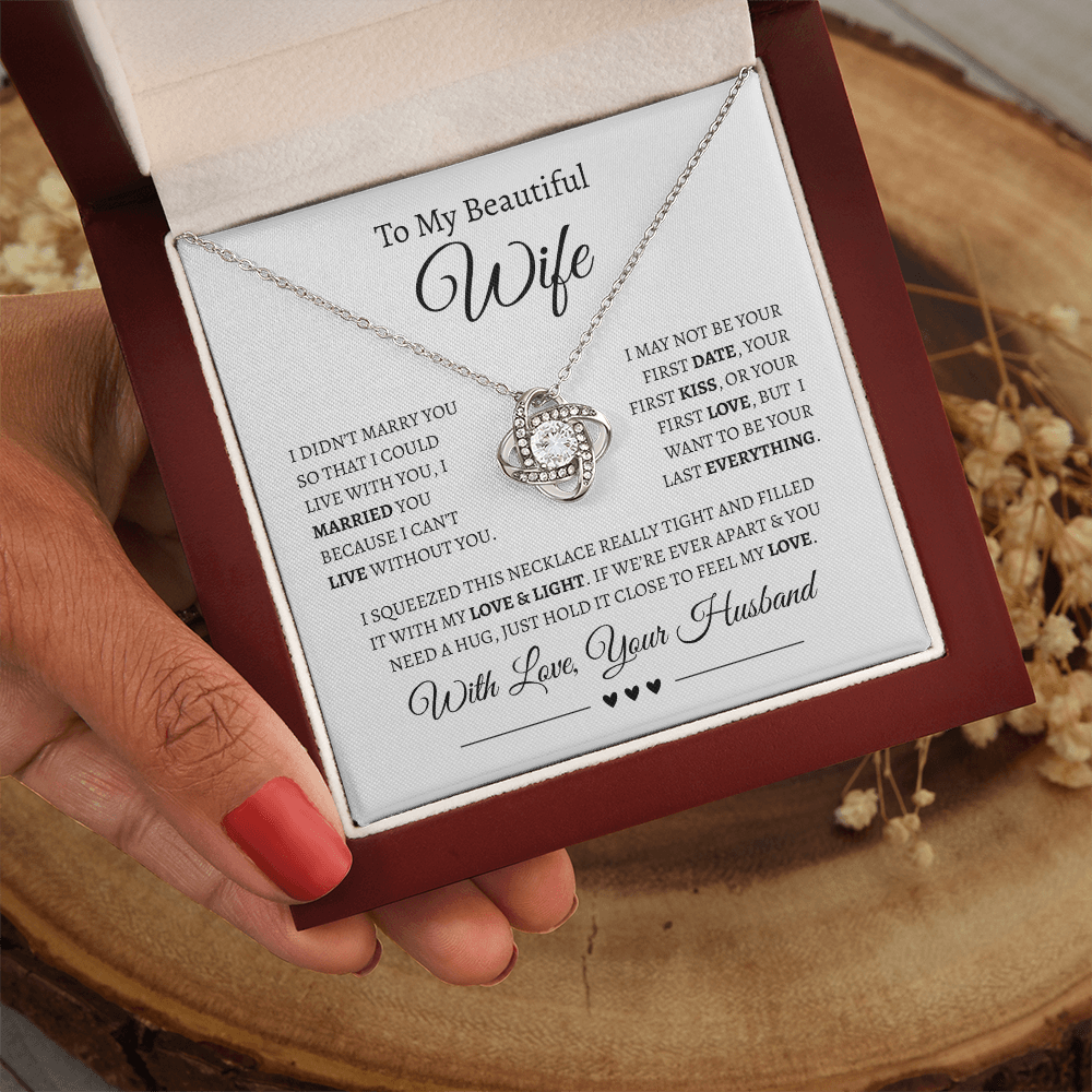 To My Beautiful Wife | Love Knot Necklace